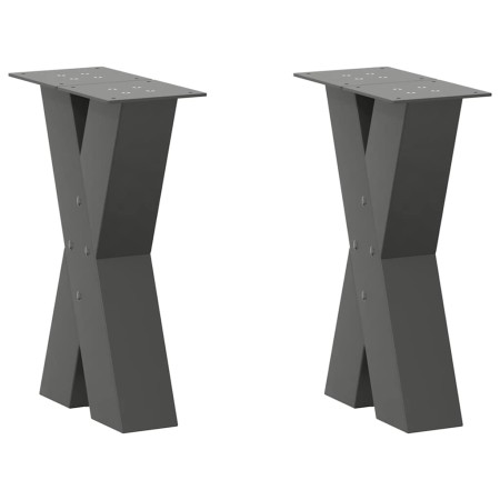 Patas para mesa de centro en forma de X 2 uds antracita acero de , Patas para mesas - Ref: Foro24-4012954, Precio: 84,13 €, D...