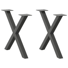 Patas para mesa de centro en forma de X 2 uds antracita acero de , Patas para mesas - Ref: Foro24-4012902, Precio: 66,28 €, D...