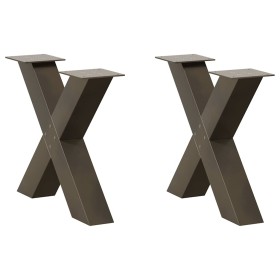 Patas de mesa centro forma X 2uds acero natural 60x(42-43) cm de , Patas para mesas - Ref: Foro24-4012963, Precio: 91,16 €, D...