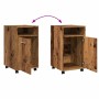 Armario ruedas madera contrachapada envejecida 33x38x60 cm de , Taquillas y armarios de almacenamiento - Ref: Foro24-856562, ...