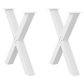Patas para mesa de comedor en forma de X 2 uds acero blanco de , Patas para mesas - Ref: Foro24-4012977, Precio: 110,94 €, De...