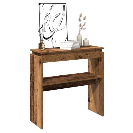 Mesa consola madera de ingeniería envejecida 80x30x102 cm de , Mesas auxiliares - Ref: Foro24-856626, Precio: 57,23 €, Descue...