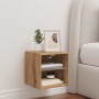 Mueble de TV de pared con luces LED roble artisian 30x28,5x30cm de , Muebles TV - Ref: Foro24-857674, Precio: 32,10 €, Descue...