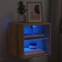 Mueble de TV de pared con luces LED roble artisian 30x28,5x30cm de , Muebles TV - Ref: Foro24-857674, Precio: 32,10 €, Descue...