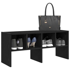Zapatero apilable roble negro 89,5x30x40 cm de , Organizadores de vestidores y perchas de barra - Ref: Foro24-858841, Precio:...