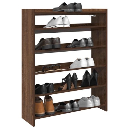 Mueble zapatero madera contrachapada marrón roble 80x25x100 cm de , Zapateros y organizadores de calzado - Ref: Foro24-859902...