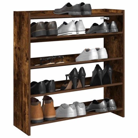 Zapatero madera contrachapada roble ahumado 80x25x81 cm de , Zapateros y organizadores de calzado - Ref: Foro24-859909, Preci...