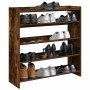 Zapatero madera contrachapada roble ahumado 80x25x81 cm de , Zapateros y organizadores de calzado - Ref: Foro24-859909, Preci...