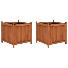 Arriates 2 unidades madera de abeto 50x50x50 cm de vidaXL, Maceteros y jardineras - Ref: Foro24-47250, Precio: 110,34 €, Desc...
