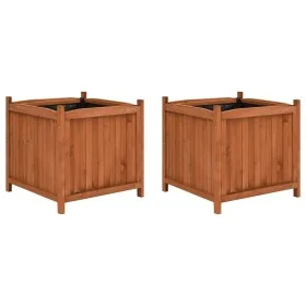 Arriates 2 unidades madera de abeto 50x50x50 cm de vidaXL, Maceteros y jardineras - Ref: Foro24-47250, Precio: 131,67 €, Desc...