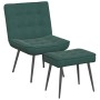 Sillón de relax con reposapiés terciopelo verde oscuro de , Sillas - Ref: Foro24-4012329, Precio: 96,27 €, Descuento: %