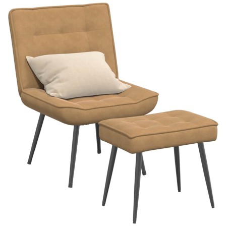 Sillón de relax con reposapiés terciopelo marrón de , Sillas - Ref: Foro24-4012334, Precio: 89,52 €, Descuento: %