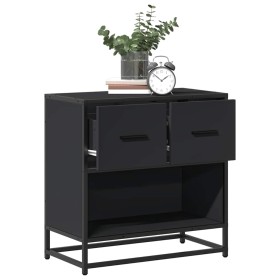 Mesilla de noche negra 60x31x60 cm madera procesada y metal de , Mesitas de noche - Ref: Foro24-848694, Precio: 66,99 €, Desc...