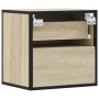 Mesita de noche de pared color roble ahumado 40x31x39,5 cm de , Mesitas de noche - Ref: Foro24-848726, Precio: 45,04 €, Descu...