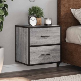 Mesita de noche de pared gris sonoma 40x31x39,5 cm de , Mesitas de noche - Ref: Foro24-848730, Precio: 46,38 €, Descuento: %