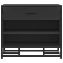 Banco zapatero madera de ingeniería y metal negro 60x40x53,5 cm de , Bancos para recibidores y almacenamiento - Ref: Foro24-8...