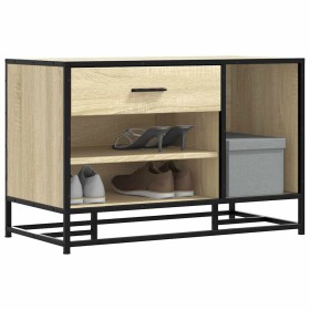 Banco zapatero madera de ingeniería roble sonoma 80x40x53,5 cm de , Bancos para recibidores y almacenamiento - Ref: Foro24-84...