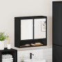 Armario de baño con espejo madera ingeniería negro 65x20x60 cm de , Tocadores de baño - Ref: Foro24-849259, Precio: 82,22 €, ...