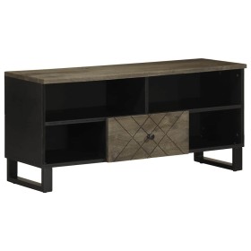 Mueble de TV madera maciza de mango negro 100x33x46 cm de , Almacenamiento para CD y DVD - Ref: Foro24-4017700, Precio: 94,57...