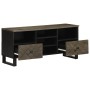 Mueble de TV madera maciza de mango negro 100x33x46 cm de , Almacenamiento para CD y DVD - Ref: Foro24-4017702, Precio: 113,1...