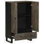 Aparador alto madera maciza de mango negro 60x33x100 cm de , Almacenamiento para CD y DVD - Ref: Foro24-4017714, Precio: 137,...