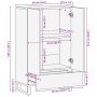 Aparador alto madera maciza de mango negro 60x33x100 cm de , Almacenamiento para CD y DVD - Ref: Foro24-4017714, Precio: 137,...
