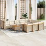 Set de sofás de jardín 11pzas con cojines ratán sintético beige en Conjuntos de jardín | Comprar online en Foru.es