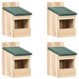 Bird house 4 units fir wood 12x16x20 cm by vidaXL, Birdhouses - Ref: Foro24-47246, Price: 60,17 €, Discount: %