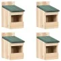 Casa para pájaros 4 unidades madera de abeto 12x16x20 cm de vidaXL, Pajareras - Ref: Foro24-47246, Precio: 60,17 €, Descuento: %