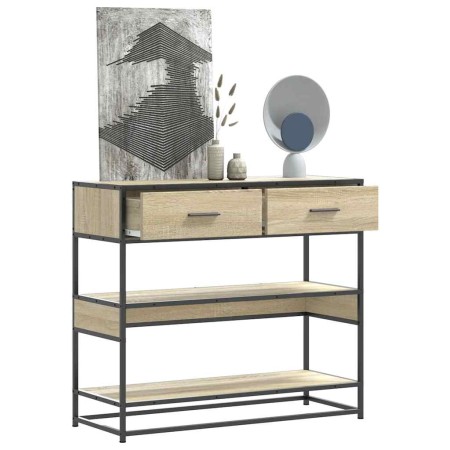 Mesa consola de madera de ingeniería roble Sonoma 90x35x80 cm de , Mesas auxiliares - Ref: Foro24-849180, Precio: 84,69 €, De...
