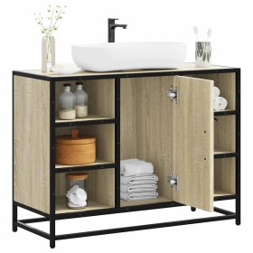 Armario lavabo baño madera ingeniería roble Sonoma 80x33x60 cm de , Muebles de baño - Ref: Foro24-849290, Precio: 78,27 €, De...