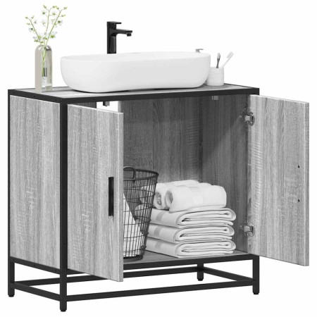 Mueble lavabo baño madera contrachapada sonoma gris 65x33x60 cm de , Muebles de baño - Ref: Foro24-849267, Precio: 64,35 €, D...