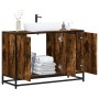Armario lavabo baño madera ingeniería roble ahumado 90x33x60 cm de , Muebles de baño - Ref: Foro24-849271, Precio: 84,35 €, D...