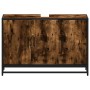 Armario lavabo baño madera ingeniería roble ahumado 90x33x60 cm de , Muebles de baño - Ref: Foro24-849271, Precio: 84,35 €, D...