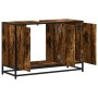 Armario lavabo baño madera ingeniería roble ahumado 90x33x60 cm de , Muebles de baño - Ref: Foro24-849271, Precio: 84,35 €, D...
