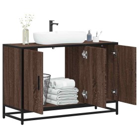 Armario lavabo baño madera ingeniería roble marrón 90x33x60 cm de , Muebles de baño - Ref: Foro24-849273, Precio: 85,31 €, De...