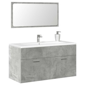 Armario de baño con espejo madera de ingeniería gris hormigón de , Muebles de baño - Ref: Foro24-856380, Precio: 81,05 €, Des...