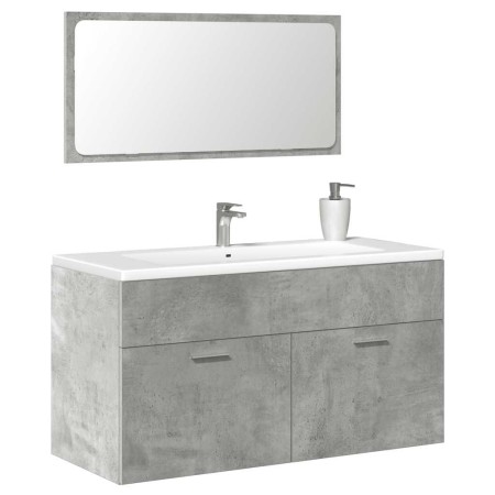 Armario de baño con espejo madera de ingeniería gris hormigón de , Muebles de baño - Ref: Foro24-856380, Precio: 81,05 €, Des...