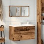 Mueble de baño con espejo de madera antigua madera ingeniería de , Muebles de baño - Ref: Foro24-856377, Precio: 88,74 €, Des...