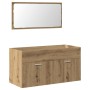 Mueble de baño con espejo de madera ingeniería roble artesanal de , Muebles de baño - Ref: Foro24-856382, Precio: 94,88 €, De...