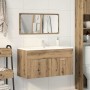 Mueble de baño con espejo de madera ingeniería roble artesanal de , Muebles de baño - Ref: Foro24-856382, Precio: 94,88 €, De...