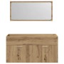 Mueble de baño con espejo de madera ingeniería roble artesanal de , Muebles de baño - Ref: Foro24-856382, Precio: 94,88 €, De...