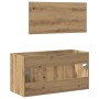 Mueble de baño con espejo de madera ingeniería roble artesanal de , Muebles de baño - Ref: Foro24-856382, Precio: 94,88 €, De...