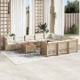 Set de sofás de jardín 11pzas con cojines ratán sintético beige en Conjuntos de jardín | Comprar online en Foru.es