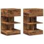 Mesitas de noche 2 uds madera ingeniería envejecida 40x35x65 cm de , Mesitas de noche - Ref: Foro24-856749, Precio: 90,65 €, ...