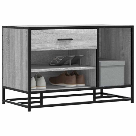 Banco zapatero madera de ingeniería gris sonoma 80x40x53,5 cm de , Bancos para recibidores y almacenamiento - Ref: Foro24-849...
