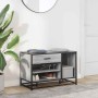 Banco zapatero madera de ingeniería gris sonoma 80x40x53,5 cm de , Bancos para recibidores y almacenamiento - Ref: Foro24-849...
