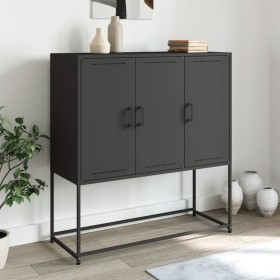Aparador de acero negro 100,5x39x107 cm de , Aparadores - Ref: Foro24-846536, Precio: 103,89 €, Descuento: %