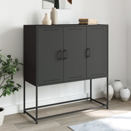 Aparador de acero negro 100,5x39x107 cm de , Aparadores - Ref: Foro24-846536, Precio: 103,89 €, Descuento: %