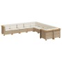 Juego de sofás jardín con cojines beige 10 pzas ratán sintético en Conjuntos de jardín | Comprar online en Foru.es
